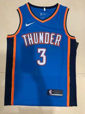 NBA 3 Chris Paul OKC Thunder 19-20 Season Maillot bleu